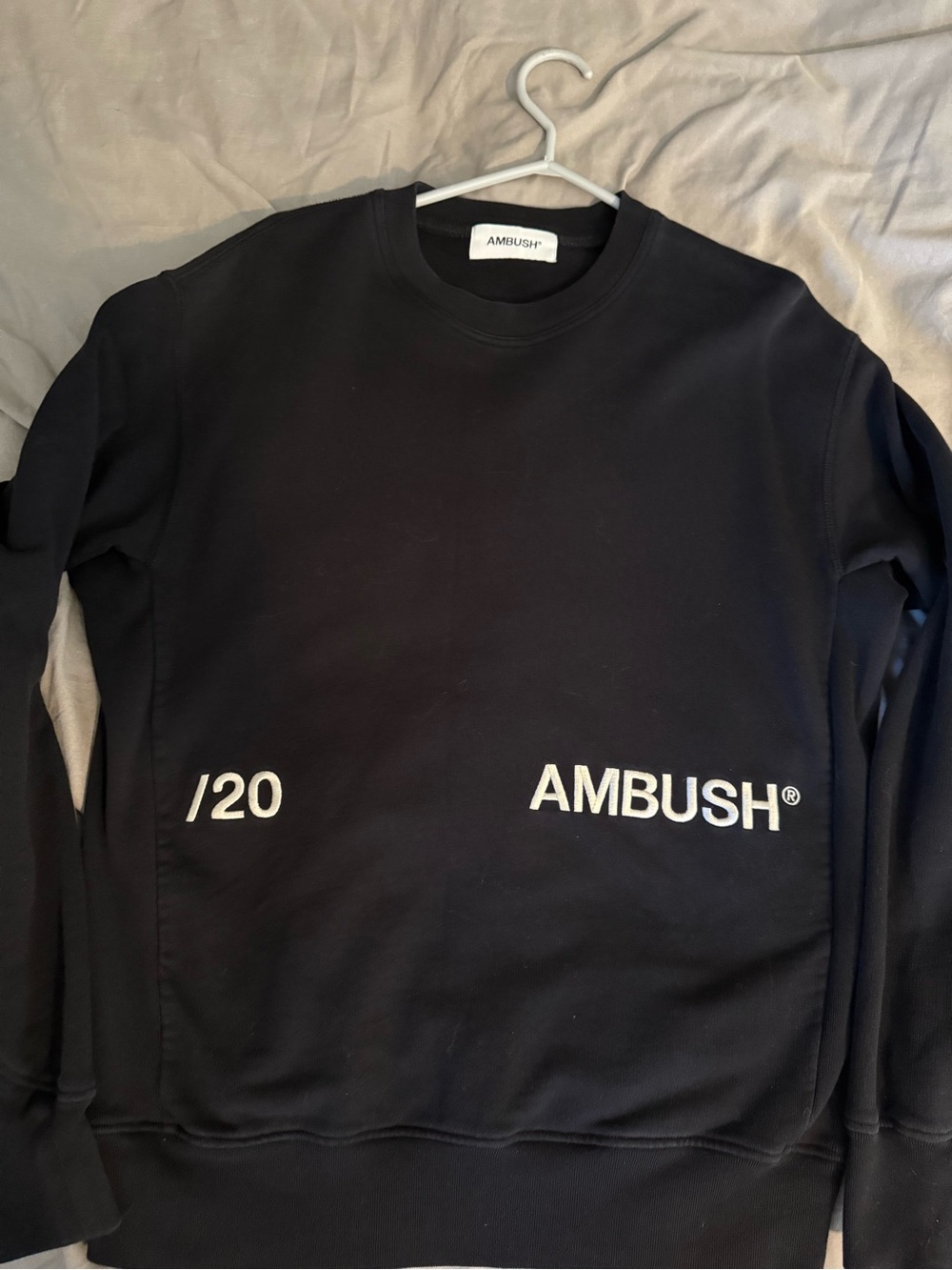 AMBUSH® Black Crewneck Sweatshirt with White Logo